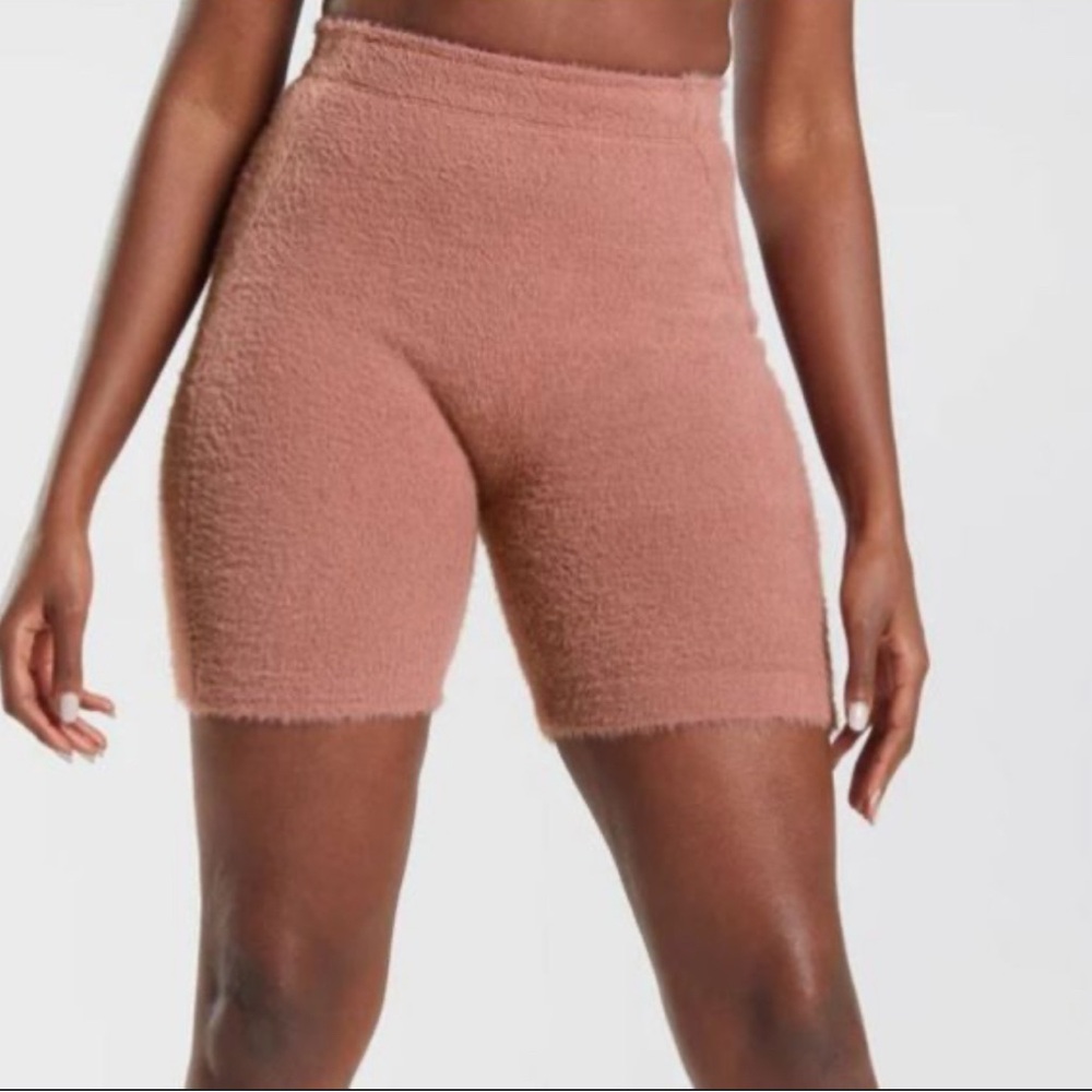 Gymshark Whitney Eyelash Knit Shorts in Dusty Rose